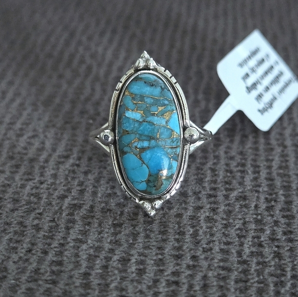 Shivam Oval Shaped Blue💙 Copper Turquoise Statement Ring💍 - NWT - Picture 2 of 16